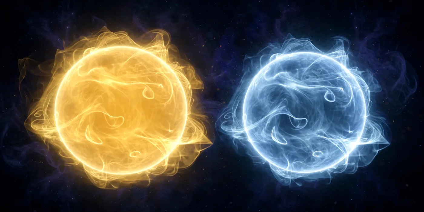 Arcturus Vega logo: a golden orb beside a blue-white orb